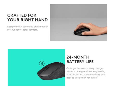 Logitech M330 Wireless Mouse Mouse Black
