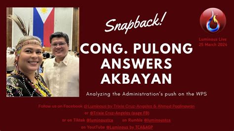 Snapback Cong Pulong Answers Akbayan Youtube