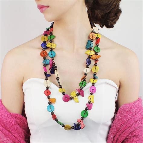 Wholesale Handmade Wood Beaded Long Necklaces For Women Bohemia