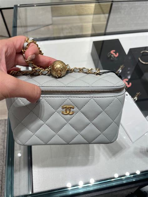 Chanel Long Vanity Pearl Crush In Light Grey BNIB Luxury Bags