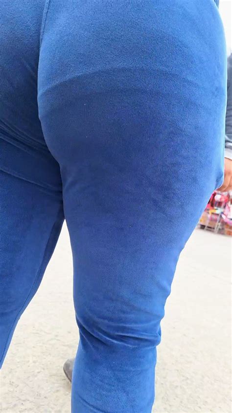 Hungry Chubby Latina Camel Toe In All Blue Pans Hard VPL Oc Spandex Leggings Yoga Pants