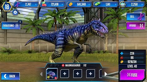 Majungasaurus Max Level 40 Jurassic World The Game Ios Android