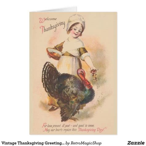 Vintage Thanksgiving Greeting Card | Zazzle