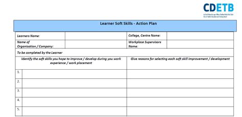 learner soft skills action plan skillswork project