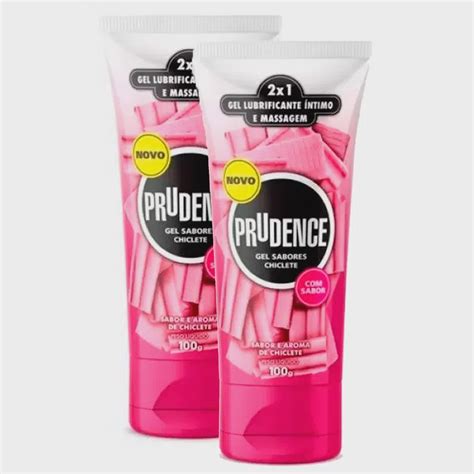 Gel Lubrificante Íntimo Prudence Sabor Chiclete 100g Kit duas