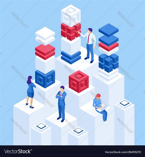 Isometric Concept Business Analysis Analytics Vector Image