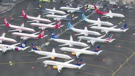 Planes Stack Up Across Puget Sound As Boeing 737 Max Grounding Lingers