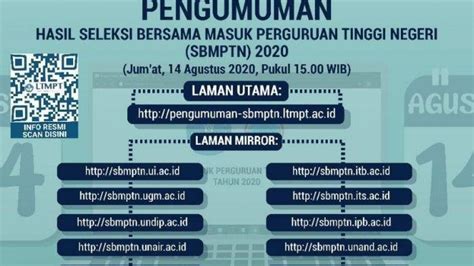 Hasil UTBK SBMPTN 2020 Diumumkan 14 Agustus Via Pengumuman Sbmptn Ltmpt