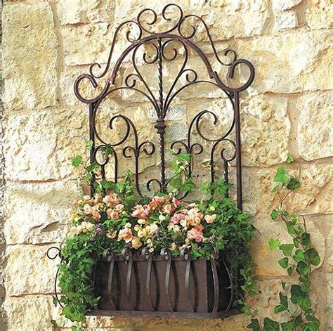 European Wrought Iron Trellis Wall Planter Iron Trellis Wrought Iron