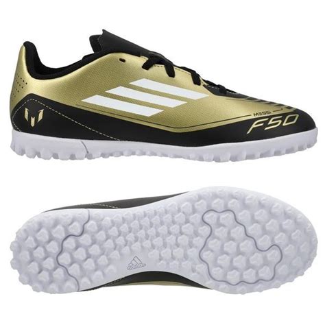 Adidas F50 Messi Club TF Triunfo Dorado Gold Metallic Footwear White