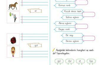 3 Sınıf Eş Sesli Kelimeler