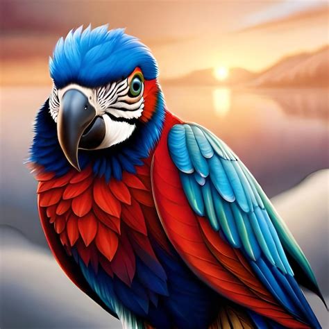 Premium AI Image | A blue and red macaw