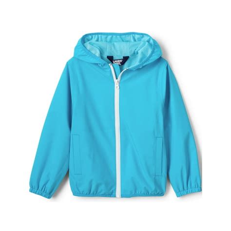 Lands' End Kids Waterproof Hooded Packable Rain Jacket - Walmart.com