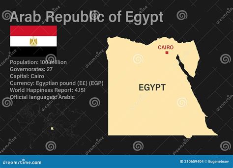 Detailed Egypt Physical Map Vector Illustration CartoonDealer