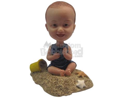 Custom Bobblehead Cute Baby At The Beach Gorgeous Baby Etsy