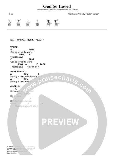 God So Loved Chords PDF (Hillsong Kids) - PraiseCharts