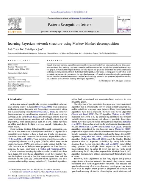 (PDF) Learning Bayesian network structure using Markov blanket ...