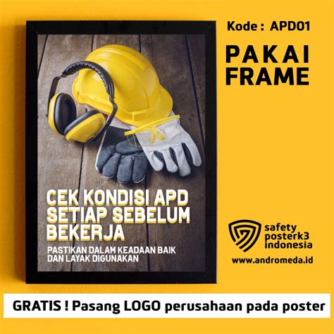 Jual Safety Poster K3 Periksa Apd Sebelum Digunakan Framea3