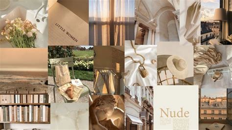 Light Nude Aesthetic Desktop Wallpaper