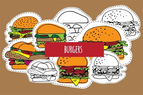 Burger stickers | food sticker pack