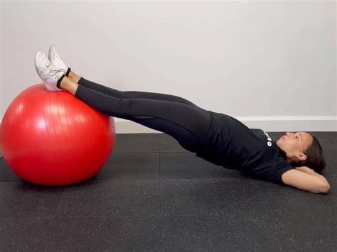 Swiss Ball Straight Leg Bridge — Rehab Hero