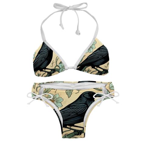 Crow Detachable Sponge Adjustable Strap Bikini Set Two Pack Great For All Scenes One Piece