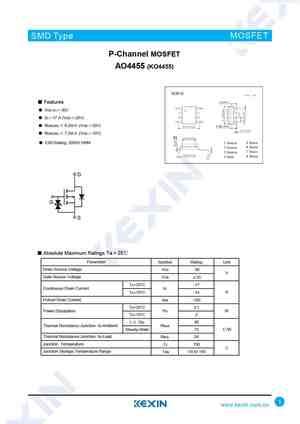 AO4459 Datasheet and Replacement. Cross Reference Search