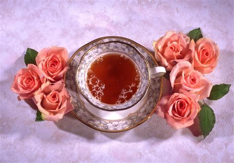 Wallpaper Food Flowers Red Tea Pink Plates Petal Cups Land