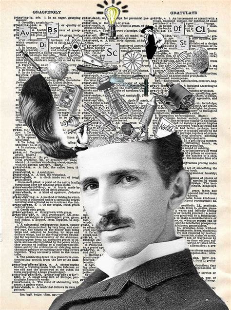 Art N Wordz Nikola Tesla Scientist Original Dictionary Sheet Pop Art