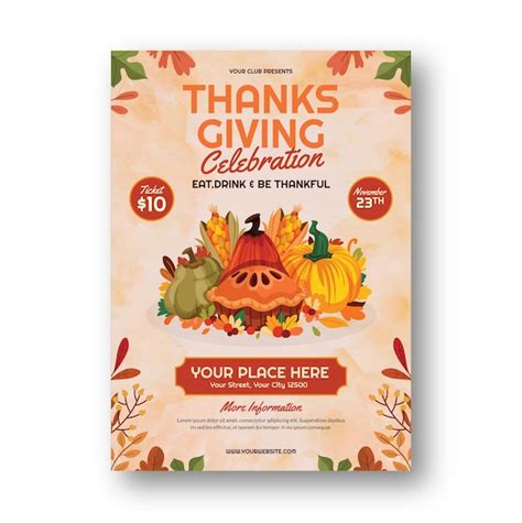 Premium Vector Flyer Thanksgiving