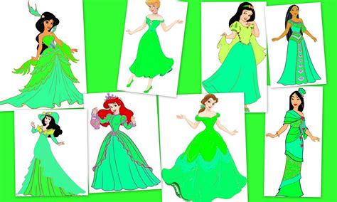 Green dresses 's princess - Classic Disney Photo (8932997) - Fanpop