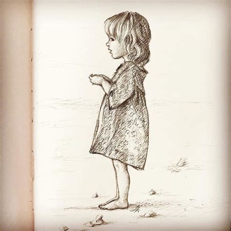 Little Girl Profile Drawing