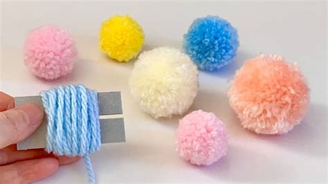 【毛糸】厚紙で作るポンポンの作り方／ Yarn How To Make Cardboard Pom Pom Maker Youtube