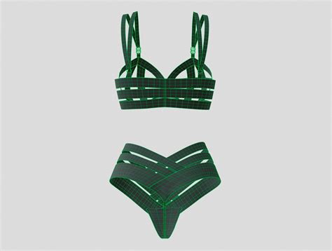 D Model Second Life Bikini VR AR Low Poly CGTrader