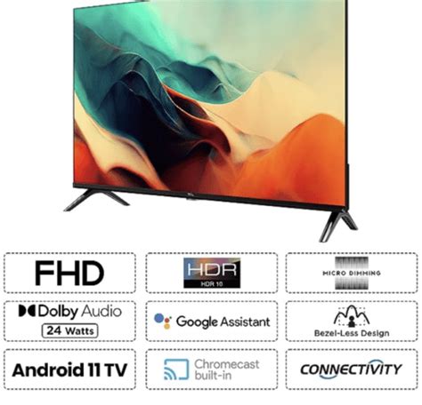 Tcl Cm Inches Bezel Less S Series Fhd Smart Android Led Tv