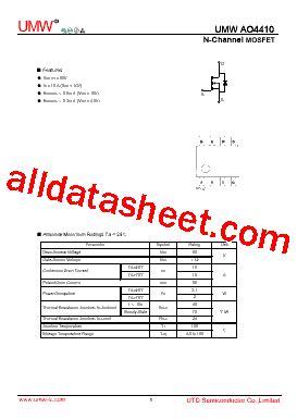 AO4410 Datasheet(PDF) - Guangdong Youtai Semiconductor Co., Ltd.