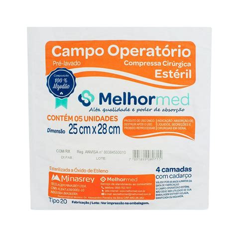 Campo Operatorio 25 X 28 Estéril Raio X Pct 5un Melhor Med EniFar