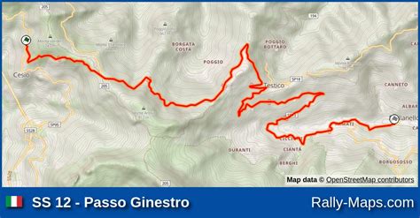 SS 12 Passo Ginestro Stage Map Rallye Sanremo 1977 Rally Maps