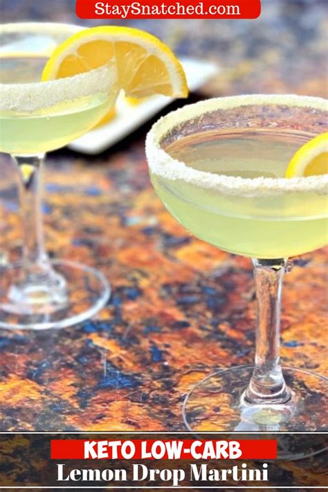 Keto Low Carb Sugar Free Lemon Drop Vodka Martini Cocktails Keto