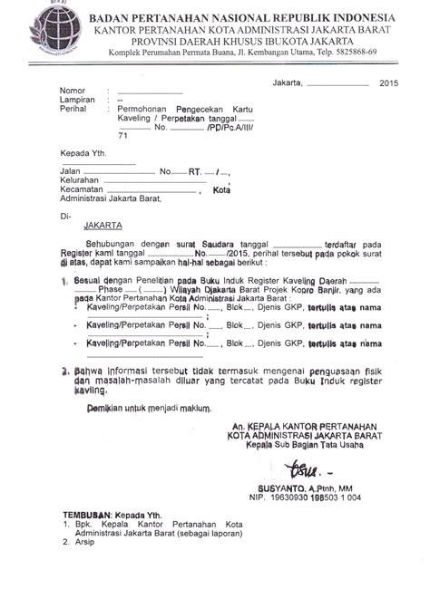 Contoh Surat Permohonan Ke Bpn