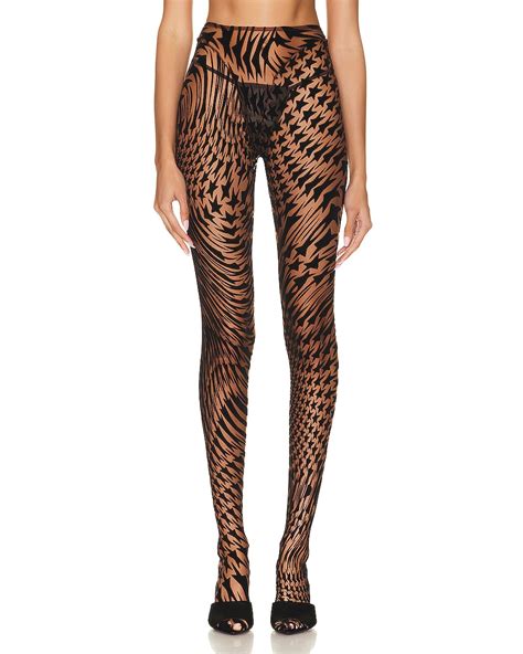 Mugler Footed Legging In Nude Black FWRD