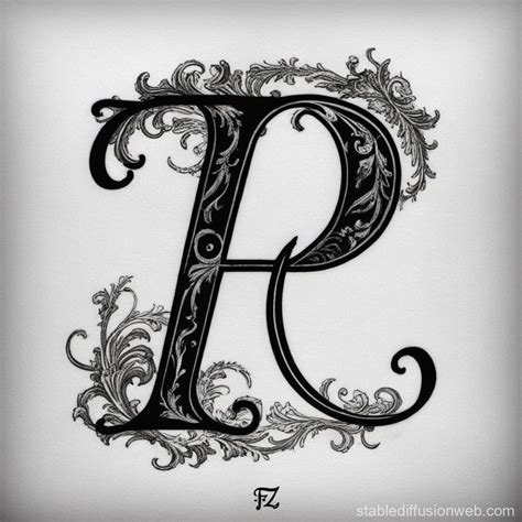 Tattoo Design Of Letter F Stable Diffusion Online