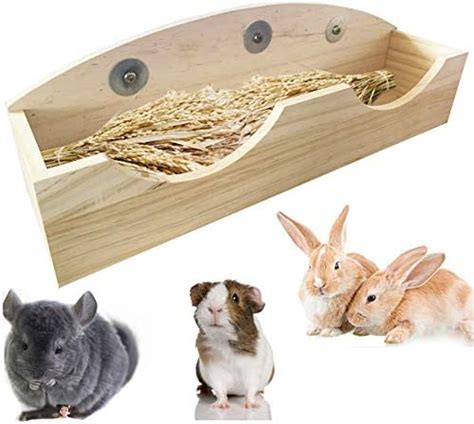 Amazon Kathson Rabbit Hay Feeder Rack Wooden Food Feeding Manger