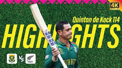 Quinton De Kock Century South Africa Vs New Zealand Icc World Cup