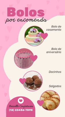 Modelos de Confeitaria customizáveis e grátis