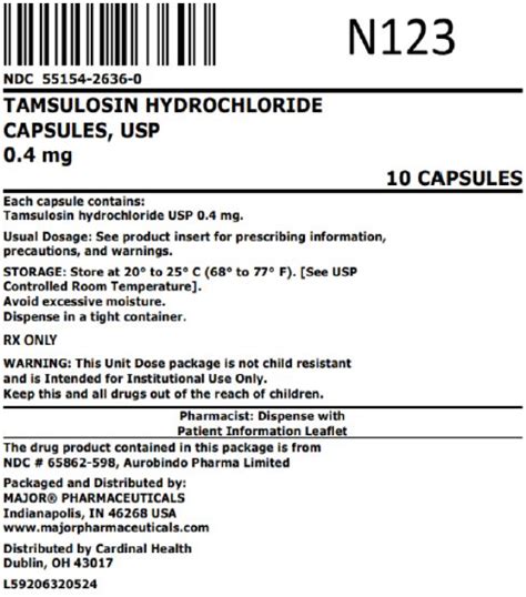 Tamsulosin Package Insert Prescribing Information