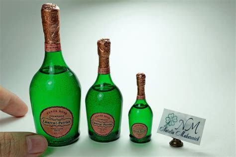 Miniature Green Champagne Bottles Dollhouse Tiny Alcohol Etsy