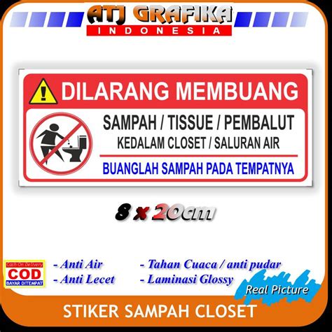 Stiker New Dilarang Membuang Sampah Di Kloset Wc Sticker Kamar Mandi