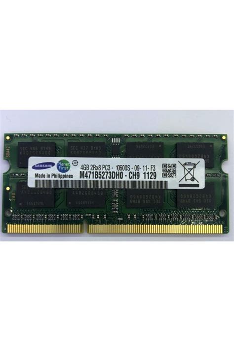 Samsung M471b5273dh0-ch9 4 Gb 2rx8 Pc3-10600s-09-11-f3 1333 Mhz 1.5 V ...