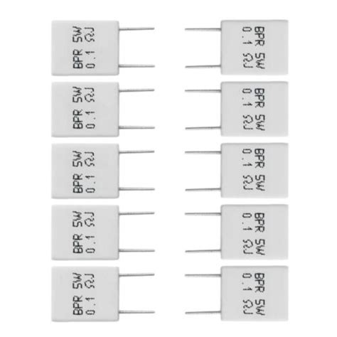 10 pcs 0.1R 5 for 5% Cement Resistor 0.1Ohm Non-Inductive Resistor ...